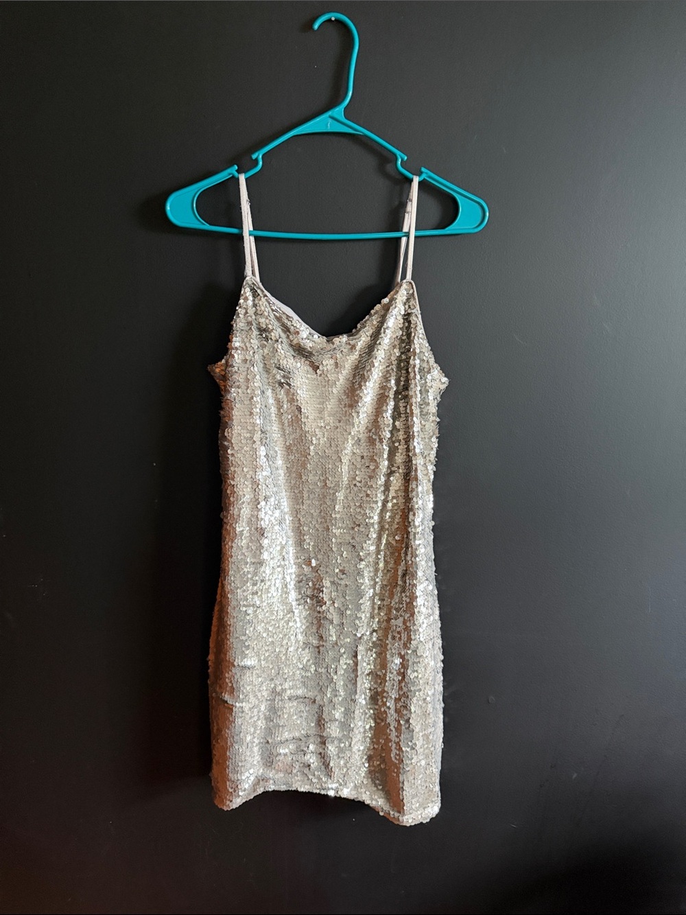 Lulus Silver Sequin Mini Dress